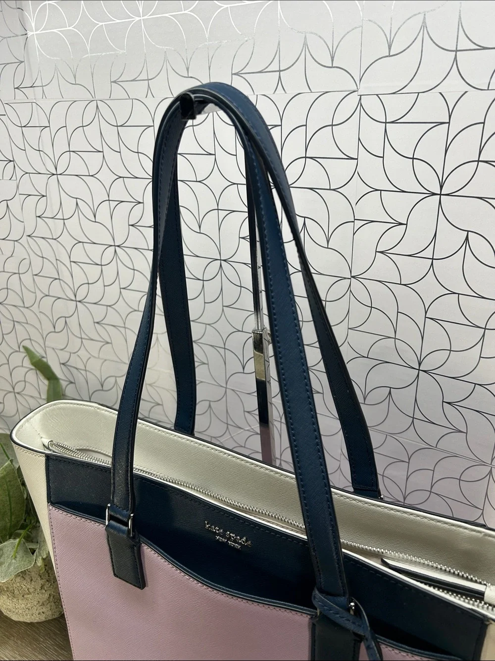 Kate Spade purple  color block tote bag